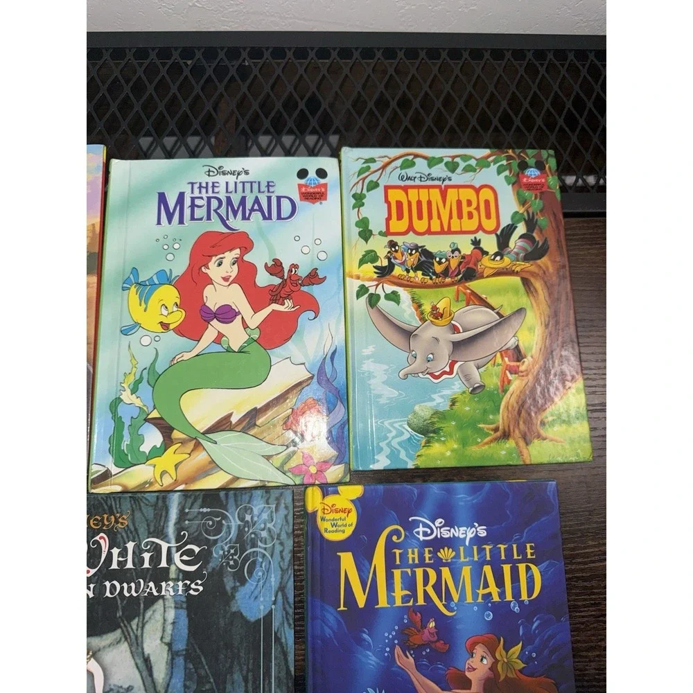 Disney Kids Book Lot5‎ Cars Little Mermaid Snow White Dumbo Hardcover Storybooks